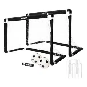 VirtuFit Lasten jalkapallomaalit 2 kpl + 2 palloa